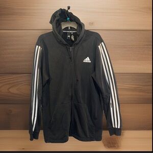 Adidas Men's Black Zip Up Hooded Jacket Size 3XL